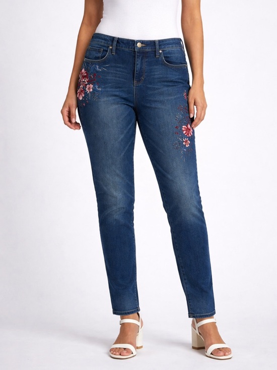 White House Black Market Denim - WHBM , The girlfriend embroidered jeans, size 10